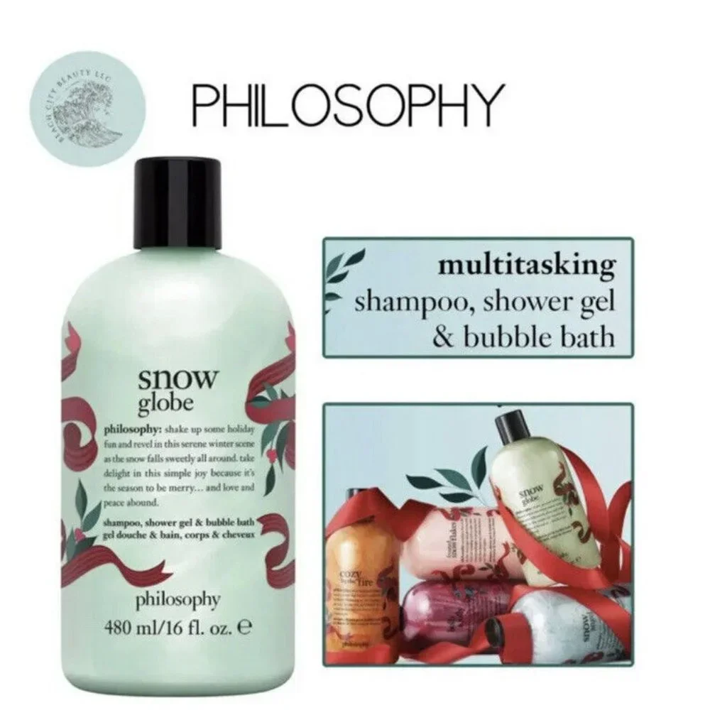 Philosophy SNOW GLOBE 3 in 1 Shampoo Shower‎ Gel Bubble Bath 16oz NEW